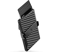 LORZOR Porte Carte Homme Fibre Carbone Militaire, Portefeuille et Porte-Carte avec Porte-Billets Amovible, Porte Carte RFID, Portefeuille Homme Petit Minimaliste, Porte-Monnaie Aluminium Aéro, Cadeau