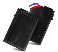 LORZOR Portefeuille Homme avec Porte Monnaie XXL, Porte Carte Homme Cuir Véritable avec Fermeture Magnétique, Portefeuille et Porte-Carte avec Blocage RFID, Wallet pour 10 Cartes，Portecarte Bancaire