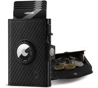 LORZOR Portefeuille Homme Cuir Véritable avec Porte Carte Airtag XXL - Capacité 10 Cartes, Blocage RFID, Porte Monnaie et Compartiment à Billet