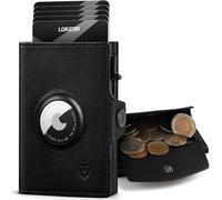 LORZOR Portefeuille Homme Cuir Véritable avec Porte Carte Airtag XXL - Protection RFID, 10 Cartes, Compartiment à Billet et Monnaie