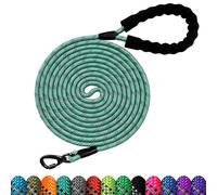 LOS ANDES Longue Laisse pour Chien - Corde réfléchissante de 15 m avec Crochet pivotant verrouillable, poignée rembourrée Confortable pour la Marche, la Chasse, Le Camping, Le Jardin