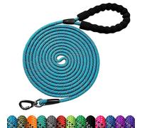 LOS ANDES Longue Laisse pour Chien - Corde réfléchissante de 15 m avec Crochet pivotant verrouillable, poignée rembourrée Confortable pour la Marche, la Chasse, Le Camping, Le Jardin
