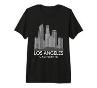Los Angeles Architecture Skyline City Gratte-Ciel Bâtiments T-Shirt Haut de Gamme