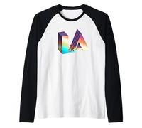 Los Angeles California Retro Vintage City Graphic LA Manche Raglan