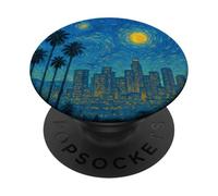 Los Angeles, Californie - Style de nuit étoilée Van Gogh PopSockets PopGrip Adhésif