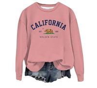 Los Angeles - Chandail à capuche imprimé lettres pour femmes, universitaire, vintage, décontracté, gothique, Y2K, col rond, vêtements graphiques californiens solides, doux, épaules tombantes, style