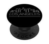 Los Angeles City Skyline Line Art, Look Minimal, Vibrations maximales PopSockets PopGrip Adhésif