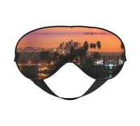 Los Angeles Palm Trees Masque de sommeil doux confortable avec sangle réglable Tissu respirant pour la maison, les voyages, le camping et plus encore