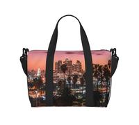 Los Angeles Palm Trees Sac de voyage léger pour femme avec imprimé palmiers, Noir , Taille unique