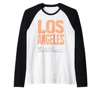 Los Angeles Peint à la Main Skyline Dopamine Art Manche Raglan