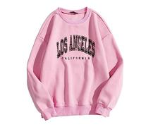Los Angeles Pull pour adolescentes et filles - Vintage - Pull california - Pull surdimensionné - Sans capuche - Aesthétique - Pull à capuche Y2k Streetwear, 34, XXL