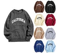 Los Angeles Pull pour adolescentes et filles - Vintage - Pull california - Pull surdimensionné - Sans capuche - Aesthétique - Pull à capuche Y2k Streetwear, 111, L