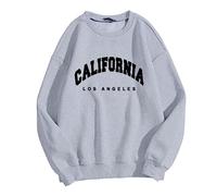 Los Angeles Pull pour adolescentes et filles - Vintage - Pull california - Pull surdimensionné - Sans capuche - Aesthétique - Pull à capuche Y2k Streetwear, 24, XXL