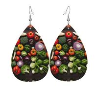 Los Angeles Skyline Print Boucles d'oreilles en cuir - Boucles d'oreilles pendantes légères en forme de larme - Pendentifs pour fête costumée, taille unique, Cuir