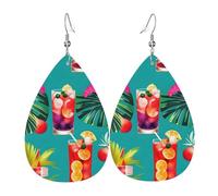 Los Angeles Skyline Print Boucles d'oreilles en cuir - Boucles d'oreilles pendantes légères en forme de larme - Pendentifs pour fête costumée, taille unique, Cuir