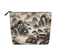 Los Angeles Skyline Print Faux Chanvre Trousse de maquillage - Trousse de toilette de voyage pour femme, rangement quotidien, voyages d'affaires, et plus encore, Peinture de paysage., Taille unique