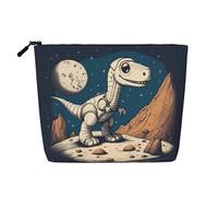 Los Angeles Skyline Print Faux Chanvre Trousse de maquillage - Trousse de toilette de voyage pour femme, rangement quotidien, voyages d'affaires, et plus encore, Drôle Astronaute Dinosaure Roche