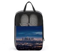 Los Angeles Skyline Sac à chaussures de voyage résistant à l'eau avec fermeture éclair, gris, taille unique, moderne, gris, Taille unique, Moderne