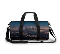Los Angeles Skyline Sac de sport fourre-tout léger pour homme et femme, blanc, 45 cm/22,9 cm/22,9 cm, blanc, 17.7in/9in/9in