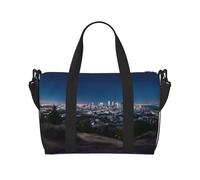(Los Angeles Skyline) Sac de voyage imperméable et léger - Grand bagage à main pour 3 à 5 jours | Voyage en avion, sport, week-end | Homme et femme (lot de 1), Noir , Taille unique
