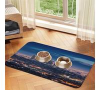 Los Angeles Skyline Tapis de nourriture pour chien, 40,6 x 61 cm, antidérapant, super absorbant, passe au lave-vaisselle, pour la nourriture et l'eau, joli tapis d'alimentation à séchage rapide pour