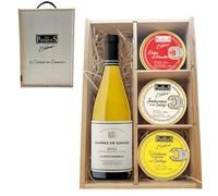 LOS PEPERETES Coffret cadeau Gourmet Fruits de mer Galicien + Vin Blanc Remirez de Ganuza | Poulpe au paprika × 2 · Zamburiñas × 2 · Sardinillas à la Galicienne × 2 | Conserves Premium Artisanales