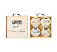 LOS PEPERETES Coffret Gourmet 4 Boîtes | Coques, moules, couteaux de mer, pétoncles | Coffret cadeau artisanal de Galice