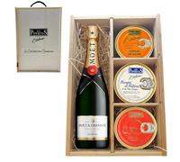 LOS PEPERETES Pack Deluxe Fruits de mer Galicien avec Champagne Français | Caviar de Hérisson ×2 · Couteau Naturel × 2 · Percebes × 2 | Lot Gourmet Exclusif