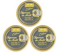 LOS PEPERETES x3 Boîte Chipirons à l’huile d’olive 120 g | Conserve artisanale | Calmar tendre