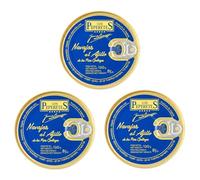 LOS PEPERETES x3 Boîte Couteaux de mer à l’ail 120 g | Fruits de mer gourmets de Galice | Élaboration artisanale | Conserve premium à l’huile d’olive | Goût traditionnel de Galice