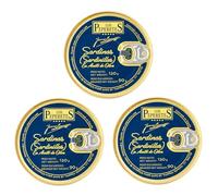 LOS PEPERETES x3 Boîte Petites sardines à l’huile d’olive vierge extra 120 g | Petites sardines gourmet | Conserve artisanale premium | Poisson bleu des Rías de Galice