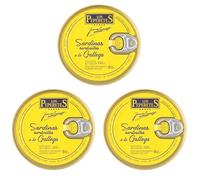 LOS PEPERETES x3 Boîte Petites sardines à la galicienne 120 g | Sardines gourmet | Conserve artisanale en sauce à l’huile d’olive et paprika | Authentique goût atlantique