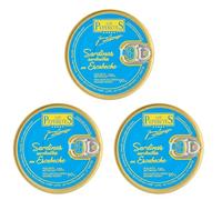 LOS PEPERETES x3 Boîte Petites sardines en escabèche 120 g | Sardines gourmet | Conserve artisanale à l’huile d’olive et au vinaigre | Poisson bleu atlantique | Goût traditionnel