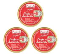 LOS PEPERETES x3 Boîte Poulpe à l’huile d’olive 120 g | Fruits de mer gourmets de Galice | Conserve artisanale | Poulpe atlantique