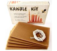 Los Sabinares Del Arlanza Kit To Create Your Own Pure And Natural Beeswax Candles Of 100% Spanish Origin,Yellow/Cream