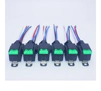 Losato Ensemble de relais fusible 4 broches 12 V 30 A avec fil chaud 14 AWG, relais fusible SPST à 4 broches 12 V CC pour voitures et camions (paquet de 6 pièces).