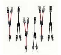 Losato Lot de 3 paires de connecteurs solaires Y-Tee 1 vers 2 - Adaptateur parallèle étanche - 10 AWG - Connecteur de câble en cuivre étamé pour panneaux solaires photovoltaïques (3 paires M/FF et F