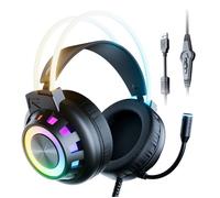 LOSEI Casque Gaming Filaire Hi-Res 7.1, Haut-parleurs 50mm, Micro Flexible, Câble USB 2,1m, RGB, pour PC/PS4/PS5/Xbox/Switch, Noir