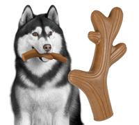 LosFong Jouet à mâcher en bois de cerf pour chiens agressifs, véritable saveur de bœuf, jouets à mâcher indestructibles en nylon résistant pour chiens de moins de 27,2 kg, 15,2 cm, garde les chiens