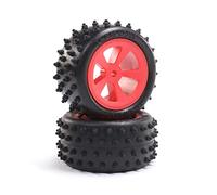 LOSI 4 Row Rear Tires Mounted Red 2 Mini JRX2 LOS41023 Tire