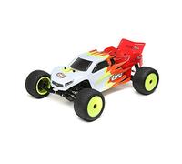LOSI Mini-T 2.0 LOS01015T1 Camion radiocommandé brossé prêt à l'emploi (Batterie, récepteur, Chargeur et émetteur Inclus), Rouge/Blanc, 1/18