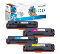 LOSMANN 203X Toner Compatible pour HP 203X 203A CF540X CF541X CF542X CF543X pour HP Color Laserjet Pro MFP M281fdw M281fdn M281cdw M280nw M254dw M254nw M254dn (Noir Cyan Jaune Magenta, 4-Pack)