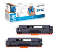 LOSMANN 203X Toner Compatible pour HP 203X CF540X 203A CF540A pour HP Color Laserjet Pro MFP M281fdw MFP M280nw MFP M281cdw MFP M281fdn, HP Color Laserjet Pro M254dw M254dn M254nw (Noir, 2-Pack)