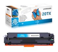 LOSMANN 207X W2211X Toner avec puce compatible avec HP 207X 207A W2211A Remplace HP Color Laserjet Pro MFP M283fdw M255dw M282nw M283fdn M255nw (cyan)