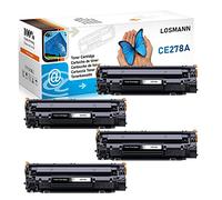LOSMANN 4x Toner compatible pour HP CE278A 78A pour HP Laserjet M1536DNF M1536MFP P1566 P1560 P1606 P1606DN Canon LBP6200D LBP6200DW LBP6230D LBP6230DW (4 Noir)