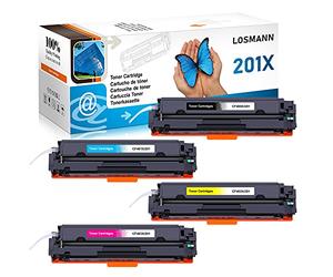 LOSMANN 4x Toner compatible pour HP CF400X CF401X CF402X CF403X 201X 201A CF400A pour HP Color LaserJet Pro M252dn M252dw M252n M270 Series M274dn MFP M270 Series MFP M277c6 MFP M277dw MFP M277n