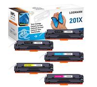 LOSMANN 5X Toner Compatible pour HP CF400X CF401X CF402X CF403X 201X 201A CF400A pour HP Color Laserjet Pro M252dn M252dw M252n M270 Series M274dn MFP M270 Series MFP M277c6 MFP M277dw MFP M277n