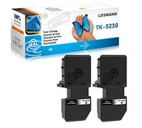 LOSMANN TK-5230 Noir Cartouche de Toner Compatible pour Kyocera TK5230K TK5220K pour Kyocera Ecosys P5021cdw P5021cdn, Kyocera Ecosys M5521cdw M5521cdn Printers (2 Noir)