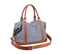 LOSMILE Femme Sac de Voyage Toile Holdall Grand Sac à Main de Week-End Voyage Sac Totes Sac à bandoulière Sacs portés Main Sacs a Main, Bleu, XL, Bleu, X-Large