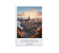LOSNABO Poster de voyage vintage sur toile d'Édimbourg Angleterre 20 x 30 cm